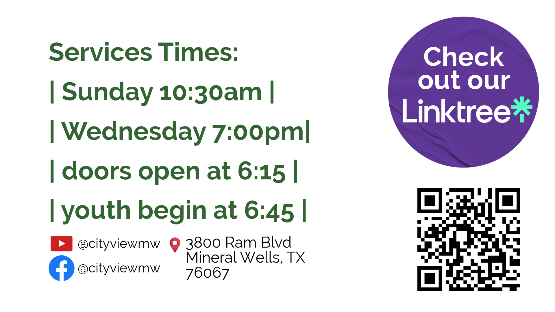 Service Times: Regular Schedule